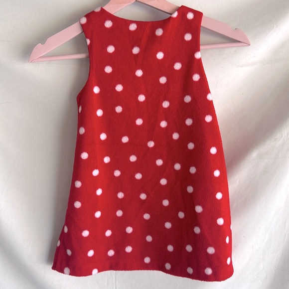 Bonnie Jean Christmas Jumper | Snowman | Red Polka Dot Fleece Dress | Size 3T - Picture 5 of 7